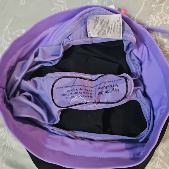 Free Country Black and Lavender Swim Shorts - Picture 10 of 13